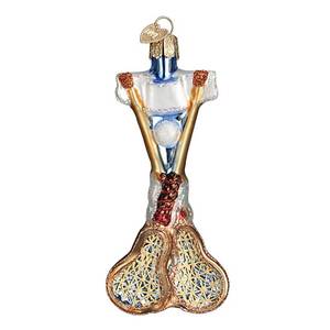 lot 9443 image: Old World Christmas Sports Collection Glass Blown Ornaments for Christmas Tree Lacrosse