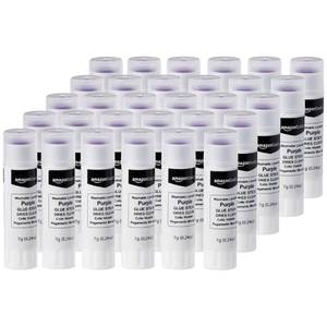 lot 9444 image: Amazon Basics Purple Washable School Glue Sticks, Dries Clear, 0.24-oz Stick, 8-Pack