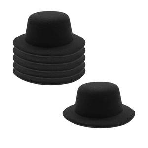 lot 9448 image: FOIBURELY 6 pcs 5.1 W Black Mini Formal Hats Miniature Hats for DIY Crafts Hair Accessories decorate
