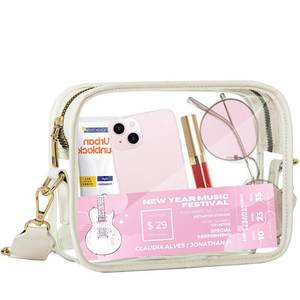 lot 9461 image: Movker Clear Bag Stadium Approved Clear Purse Crossbody with Adjustable Shoulder Strap for Sporting Events, Concerts
