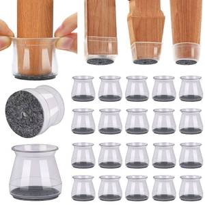 lot 9468 image: BUMACO Chair Leg Floor Protectors Chair Leg Protectors for Hardwood Floors Silicone Pads Covers to Protect Floors (Clear-20 Pcs, Universal S (0.9-1.29)