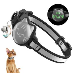 lot 9480 image: Cat Collar with Airtag Holder, Breakaway Cat Airtag Collar with Reflective Strap, Lightweight Kitten Collar for Apple Air tag, Hidden GPS Tracker Holder for Boy Girl Cats, Kittens, Puppies (9-13)