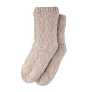 lot 9481 image: Gealaek Women Slipper Socks Winter Thick Fuzzy Warm Cozy Soft Sherpa Lined Socks Non Slip with Grippers (Beige)