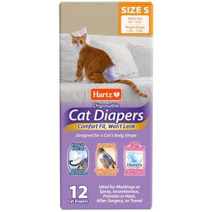 lot 9483 image: Hartz Comfitables Cat Diapers, Size S 12 Count, Comfortable & Secure Fit, Easy to Put On