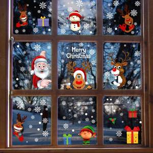 lot 9487 image: 180pcs White Snowflakes Christmas Window Clings Decals,Christmas Stickers for Glass Windows, Xmas Winter Wonderland Ornaments Party Supplies Holiday Home Decorations