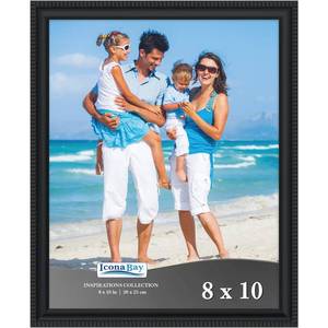 lot 9494 image: Icona Bay 8x10 Black Picture Frame Beautifully Detailed Molding, Contemporary Picture Frame Set, Wall Mount or Table Top, Inspirations Collection