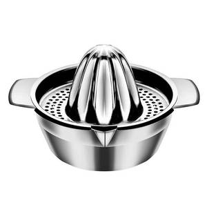 lot 9497 image: Stainless Steel Manual Squeezer, Citrus Lemon Orange Grapefuit Juicer, Juicer with Bowl Container, Kitchen Tool