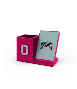 lot 9499 image: SOAR NCAA Wireless Cell Phone Charging Stand and Desktop Organizer, Ohio State Buckeyes