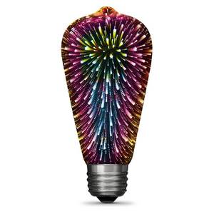 lot 10492 image: Feit Electric Infinity 3D Fireworks LED Light Bulb, ST19 LED Bulb, ST19PRISMLED,1 Count (Pack of 1), Multicolor