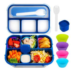 lot 12000 image: MaMix Bento Lunch Box Adult Box, Kids, Containers for AdultsKidsStudents,1300ML-4 Compartment (Bright Blue)