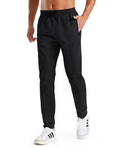 lot 12006 image: G4Free Mens Joggers Lightweight Athletic Pants Workout Travel Hiking Pants with Zipper Pockets Nylon Jogger Pants Quick Dry (Black,XL)