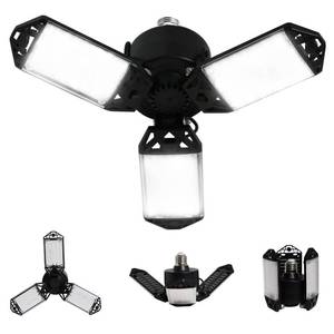 lot 12010 image: LED Garage Light, 80W 8000 Lumen LED Garage Ceiling Lights with 3 Adjustable Panels E26E27 LED Shop Lights, 6500K Daylight Light Bulb Fixture LED Lights for Garage, Workshop, Attic, LED Bay Light