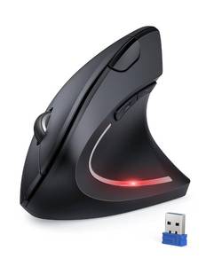 lot 12026 image: TECKNET Ergonomic Mouse, 4800 DPI Wireless Vertical Mouse with 5 Adjustable DPI Levels, 2.4GHz Optical Carpal Tunnel Mouse, 6 Buttons Wireless Mouse for Laptop, Desktop, PC, MacBook - Black