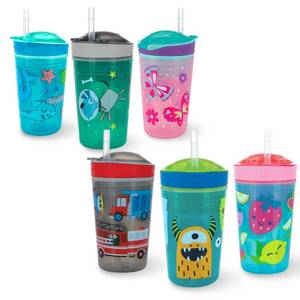 lot 12029 image: Nuby 1pk Snack N Sip 2 in 1 Plastic Snack and Drink Cup, Multi color