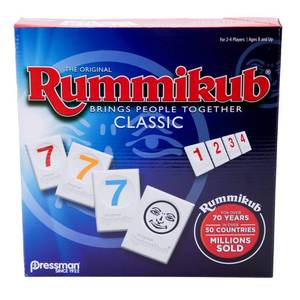 lot 49263 image: Pressman Rummikub - The Original Rummy Tile Game  Exciting Family Game of Strategy and Luck  Promotes STEM Skills  For Kids, Teens, Adults  2-4 Players, Ages 8 and Up