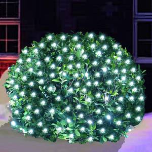 lot 49290 image: LED White Christmas Net Lights Outdoor Christmas Decorations Lights 5ftx5ft 100LED Green Wire, Connectable indoor Outdoor Bush Mesh Net Lights String for Christmas Party,Shrub,Yard,Tree Cool White