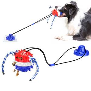 lot 49296 image: ULEFIX Suction Cup Dog Toy for Aggressive Chewers Large Breed Interactive Tug of War Indestructible Dog Puzzle Toys Blue