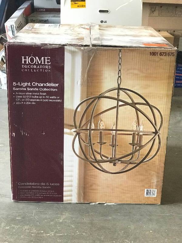lot 2041 image: Home Decorators Collection 5 light Chandelier