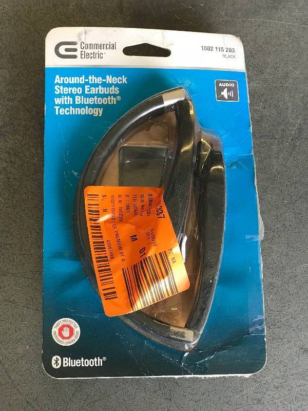lot 2048 image: Around the neck stereo earbuds with bluetooth