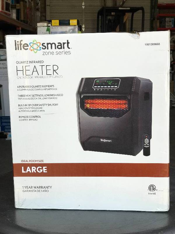 lot 2056 image: Life smart quartz infra red heater with remote control