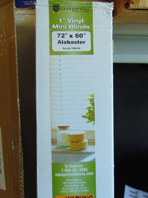 lot 7002 image: (1) Champion 1 Vinyl mini blinds, 72 x 60, alabaster white