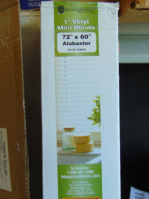 lot 7003 image: (1) Champion 1 Vinyl mini blinds, 72 x 60, alabaster white