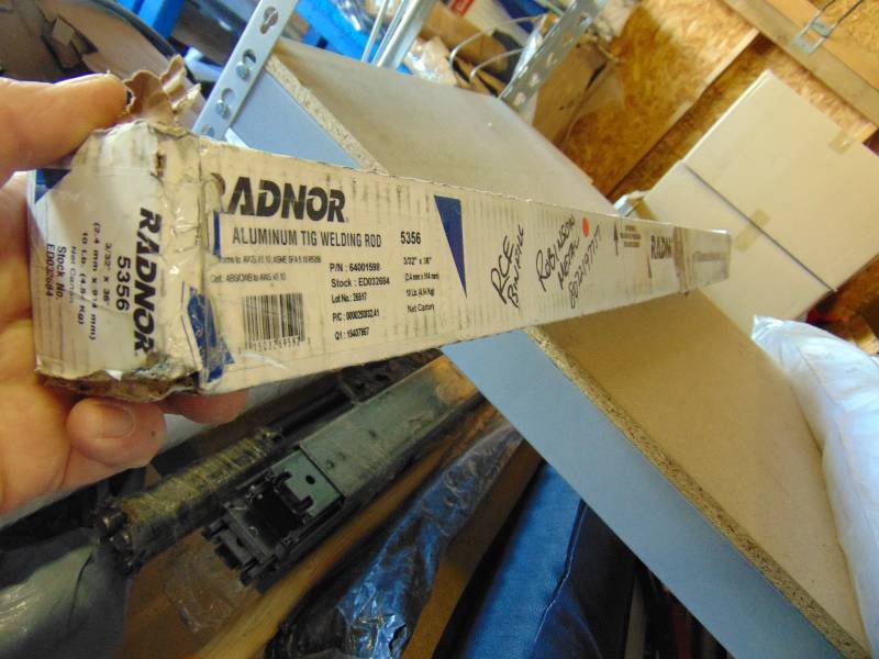 lot 7019 image: (1) box Radnor Aluminum Tig Welding Rods 5356, 332 x 36, 10 lbs. box