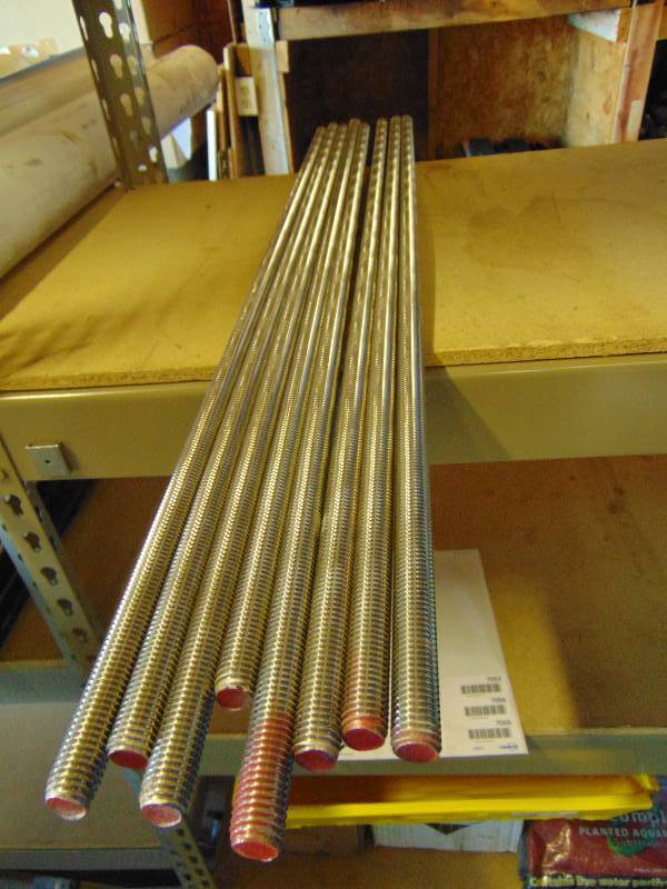 lot 7051 image: (8) ct. lot All thread, 36 x 12 diameter (red end)