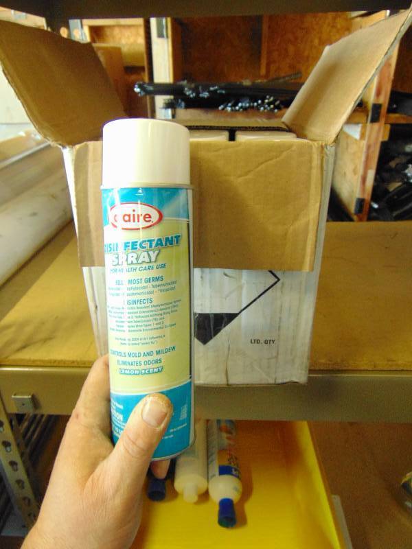 lot 7058 image: (12) cans Claire disinfectant spray, 15 oz cans