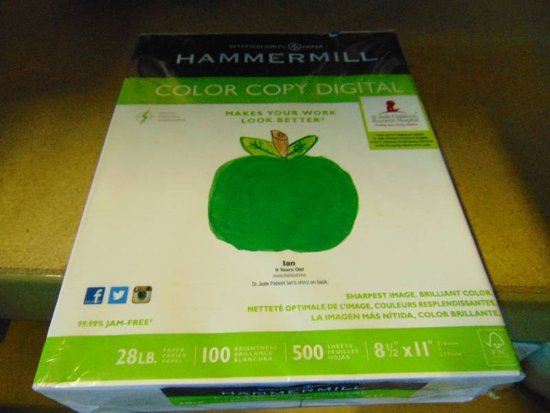 lot 7086 image: (1) Hammermil 100 Bright copy paper, 500 sheets, 8-12 x 11