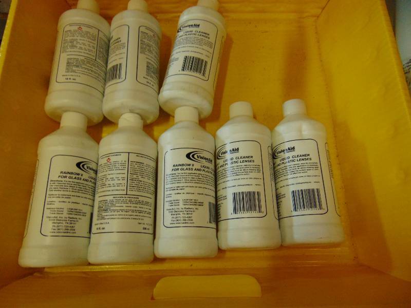 lot 7096 image: (8) ct. lot Vision Aid Rainbow II Liquid Cleaner for glass and plastic lens, 16 oz. bottles