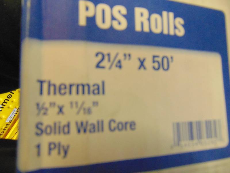 lot 7103 image: (1) box Alliance point of Sale (POS) rolls, 50 per box, 2-14 x 50 rolls, thermal