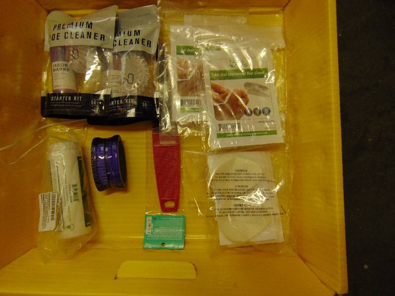lot 7105 image: lot of foot care and shoe cleaning items, 10 pieces
