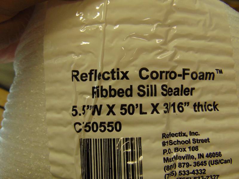 lot 7153 image: (6) rolls Reflectix Corro-Foam Ribbed Sill Sealer, 5.5 W x 50 L x 316 thick