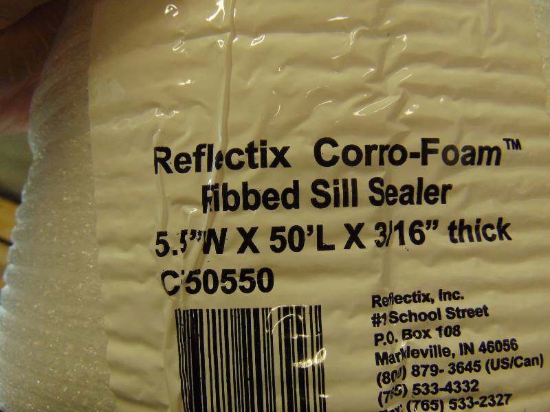 lot 7154 image: (6) rolls Reflectix Corro-Foam Ribbed Sill Sealer, 5.5 W x 50 L x 316 thick