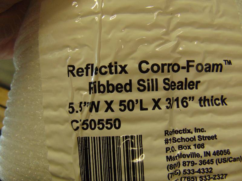 lot 7155 image: (6) rolls Reflectix Corro-Foam Ribbed Sill Sealer, 5.5 W x 50 L x 316 thick