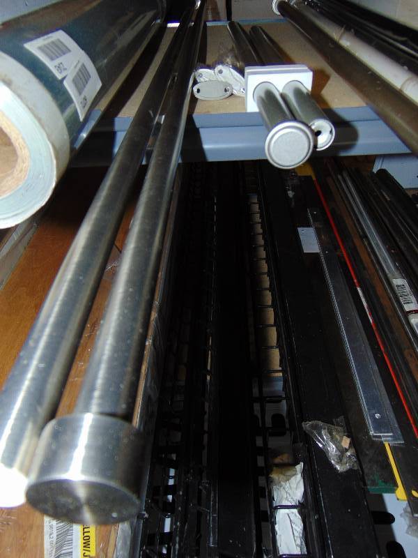 lot 7171 image: (3) ct lot curtain rods (1) 36- 72, (1) adjustable 24-48missing finial, (1) adjustable 48-96 w hangers