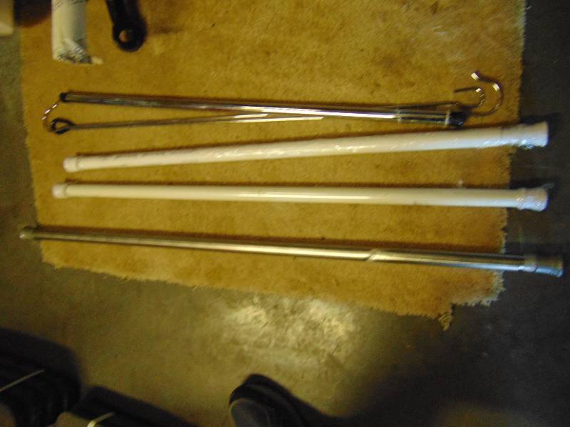 lot 7172 image: (4) ct mixed lot tension rods, closet poles and space saver