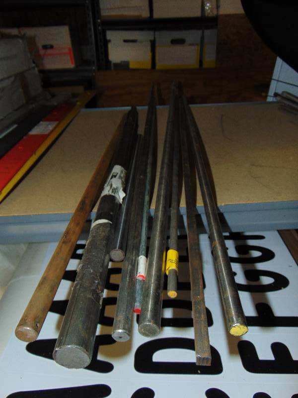 lot 7187 image: (9) ct. lot steel bar stock, mixed lengths and diameters