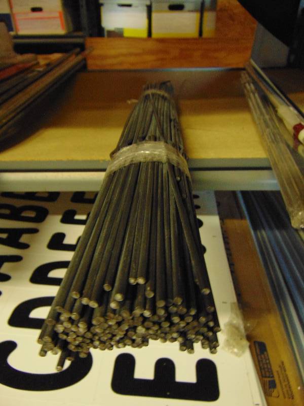 lot 7188 image: (100) ct. lot steel wire lengths, 27 long x approx 18 diameter