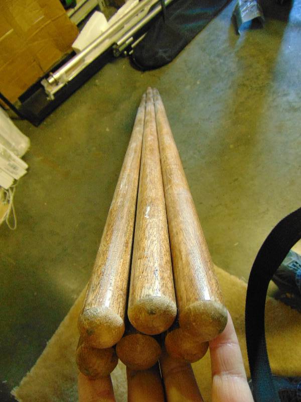 lot 7215 image: (6) ct. lot wooden handles, 1-14 diameter x 5