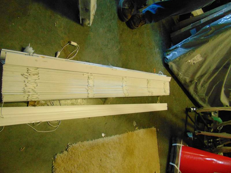 lot 7227 image: 2 faux wood blinds, 54 x 84, white