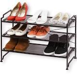 lot 7007 image: (1) Simple Housewares Stack-able Mesh Shoe Rack, Bronze