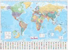 lot 7032 image: (1) Collins World Wall Map, 40 x 54