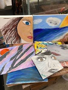 lot 1874 image: 7 piece art lot. Some of these are signed.