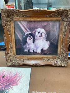 lot 1875 image: Dog photo in a well made wooden frame