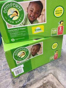 lot 1876 image: 2 Cases of Diapers- Comforts for baby Size 3
