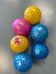 lot 1905 image: Bumpy ball lot- 6 balls total. they will need some air added