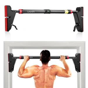 lot 1017 image: LADER Pull Up Bar for Doorway, Strength Training Pull-Up Bars with No Screw Installation for Home Gym Exercise Fitness with Level Meter, Max Load Bearing 550LBS