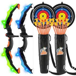 lot 1020 image: ASMAD 2 Pack Kids Bow and Arrow Set, LED Light Up Archery Toy Set, 20 Suction Cup Arrows, Target & Quiver, Indoor and Outdoor Kids Toys for Children Boys Girls, Christmas Birthday Gifts for Kids
